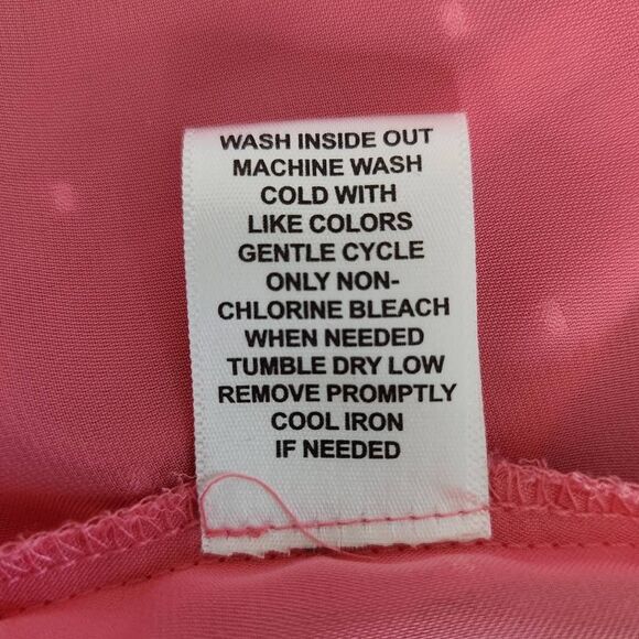 Elle Pink Swiss Dot Sleeveless Blouse Size Large Pink Semi-Sheer Ruffle Top - Picture 8 of 8